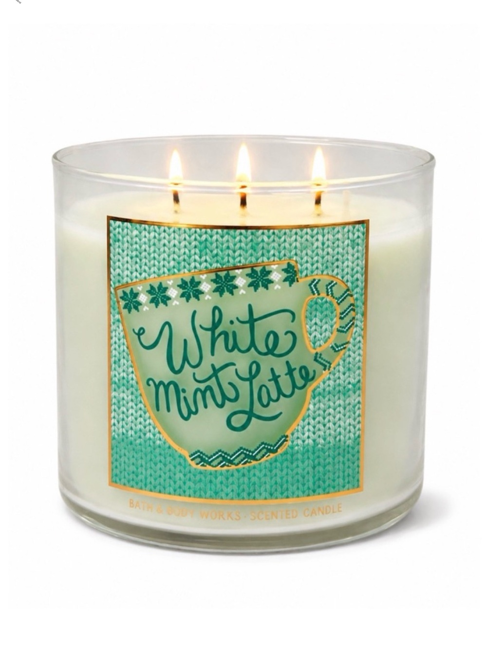 Bath & Body Works Candle White Mint Latte‎ 3 Wick Natural Essential Oils